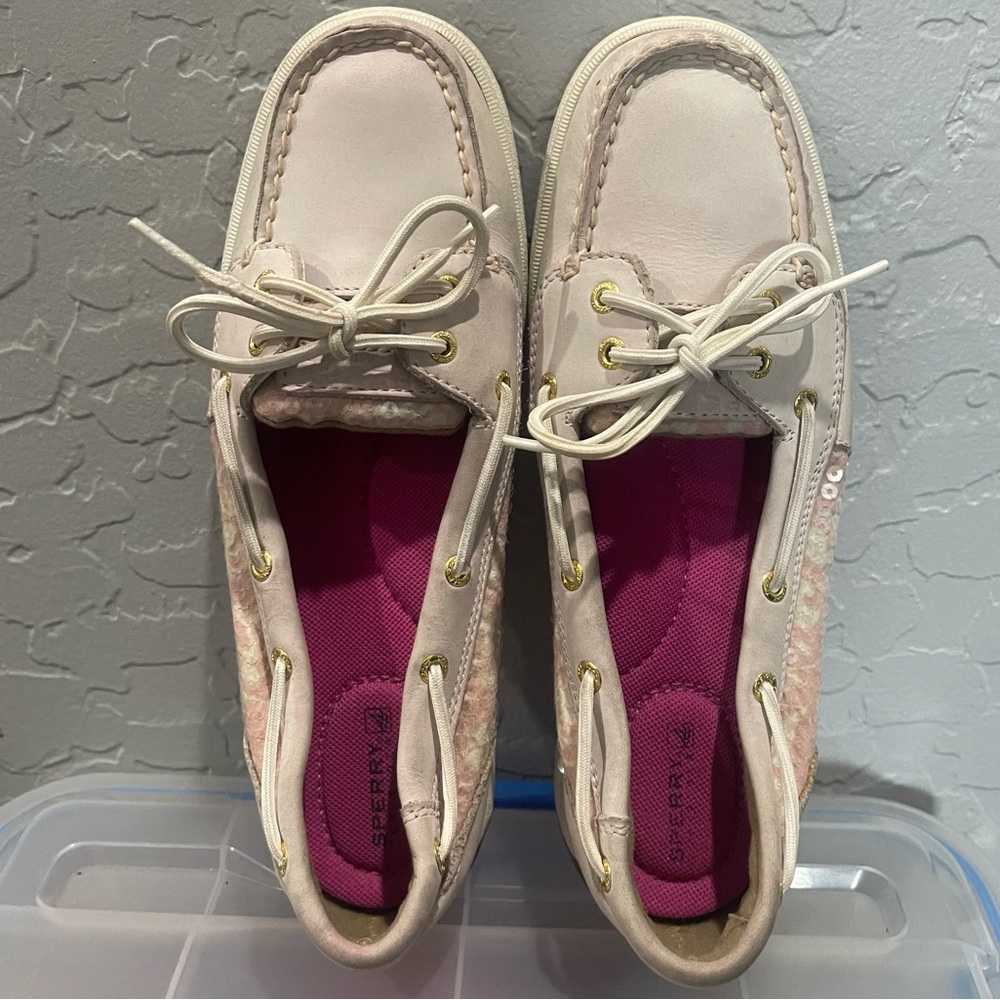 Pink Sequin Women's Sperry Loafers
